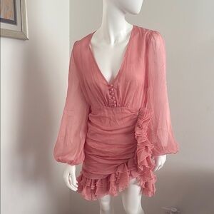 L'ATISTE Pink Asymmetrical  Dress Size S